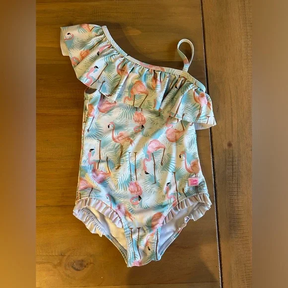 Ruffle Butts Tropical Flamingo Swimsuit - Picture 2 of 4